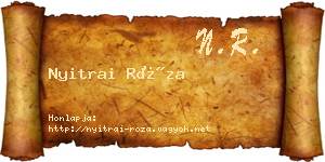 Nyitrai Róza névjegykártya